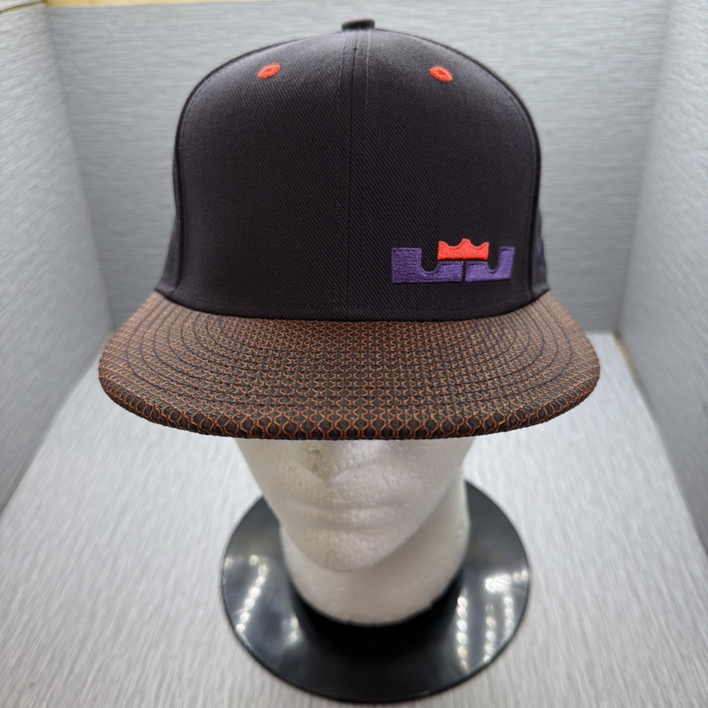 Nike LeBron James Instinct Snapback Hat Double Helix Purple Orange Flat Bill